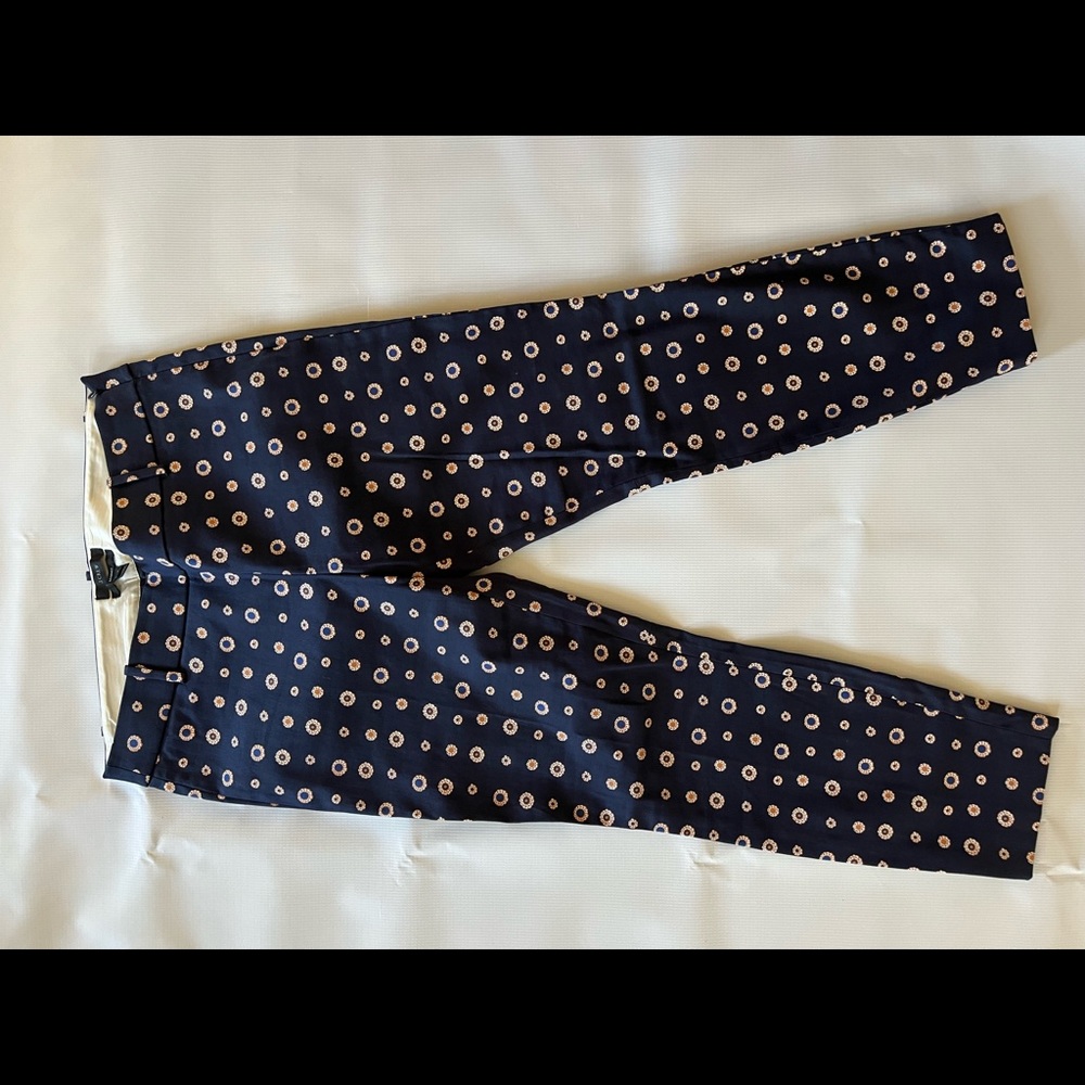 J. Crew Navy “Minnie” Trousers with Design